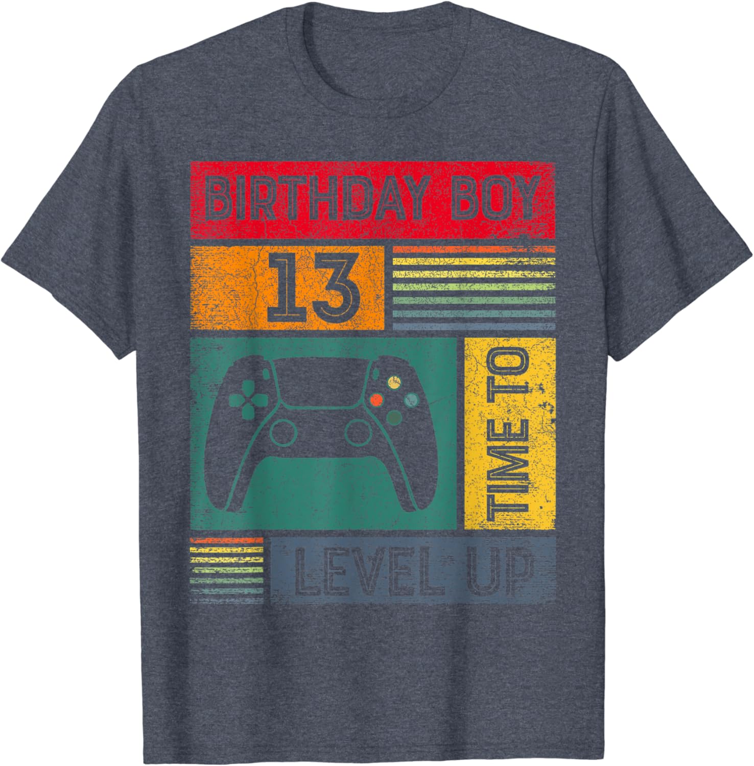 13 Year Old 13 Birthday Boy Time to Level Up Gamer Birthday T-Shirt