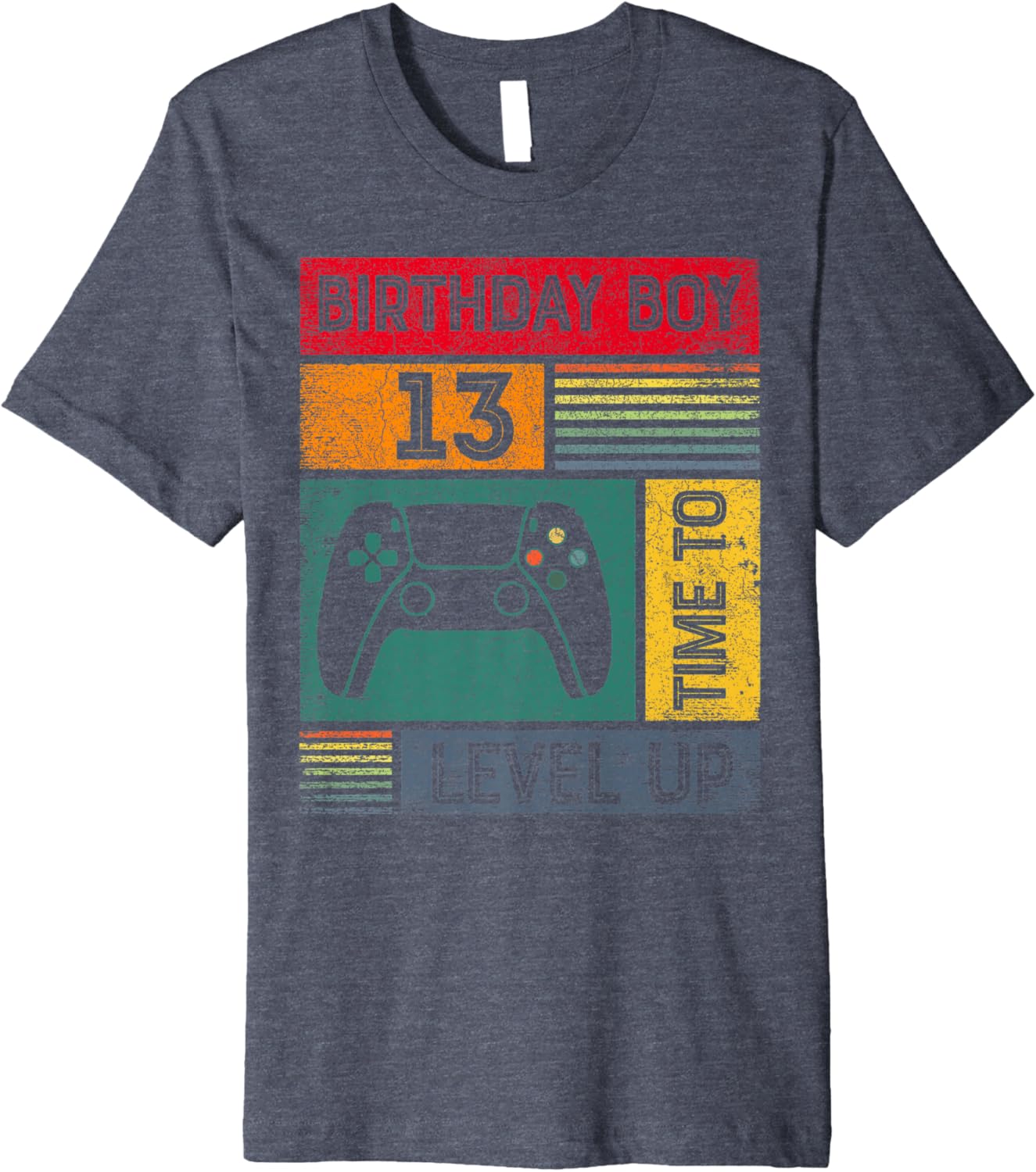 13 Year Old 13 Birthday Boy Time to Level Up Gamer Birthday Premium T-Shirt