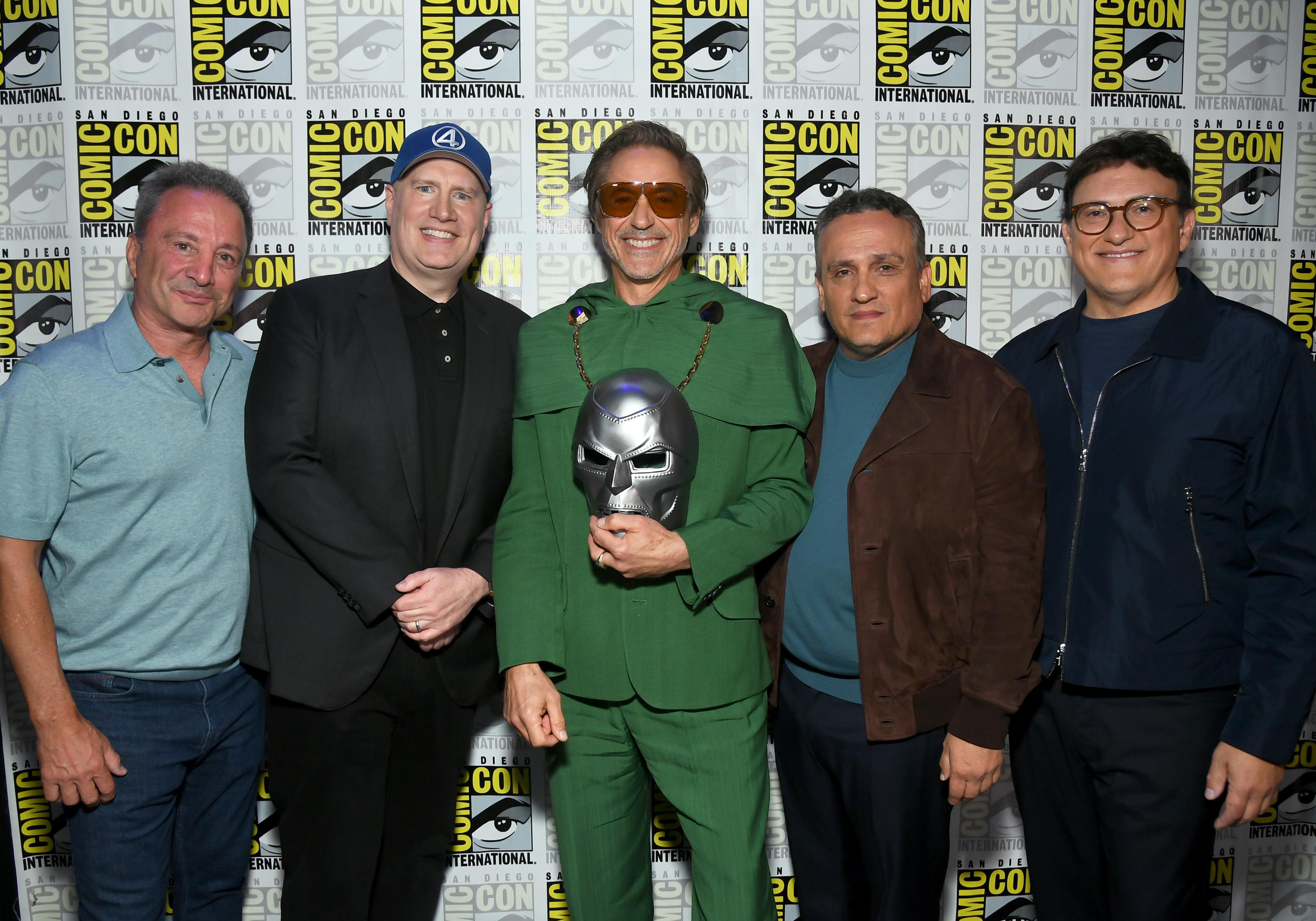 Robert Downey Jr., Louis D'Esposito, Kevin Feige, Anthony Russo, and Joe Russo at an event for Avengers: Doomsday (2026)