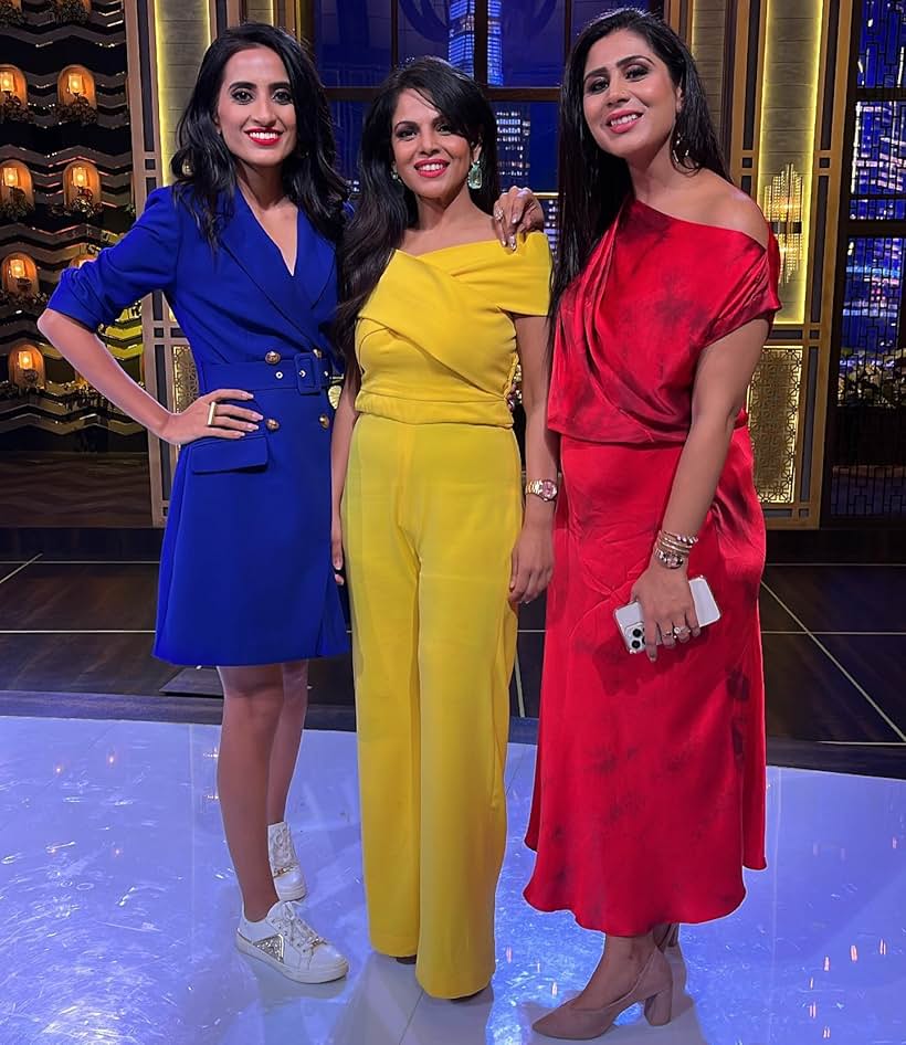 Vineeta Singh, Namita Thapar, and Ghazal Alagh in Shark Tank India (2021)