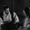 Toshirô Mifune and Isuzu Yamada in Kumonosu-jô (1957)