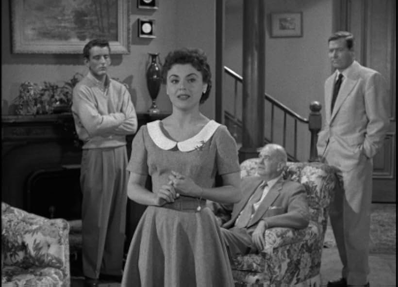 Nicolas Coster, Kathleen Crowley, Charles Meredith, and Richard Travis in City of Shadows (1955)