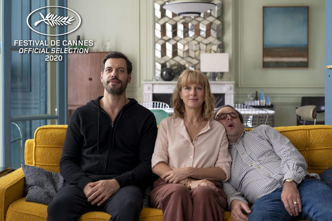 Laurent Lafitte, Vincent Macaigne, and Karin Viard in Dear Mother (2020)