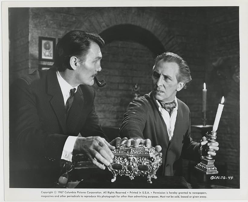 Peter Cushing and Jack Palance in Torture Garden (1967)