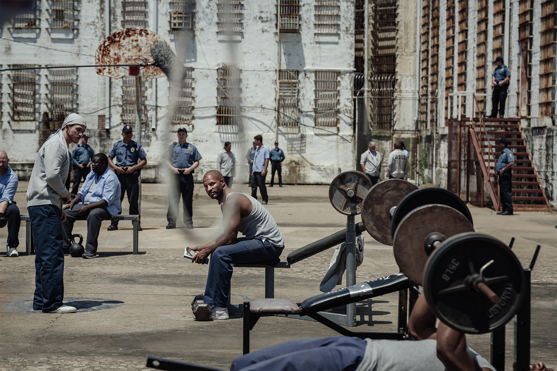 Jonathan Tucker and Ricky Whittle in American Gods (2017)