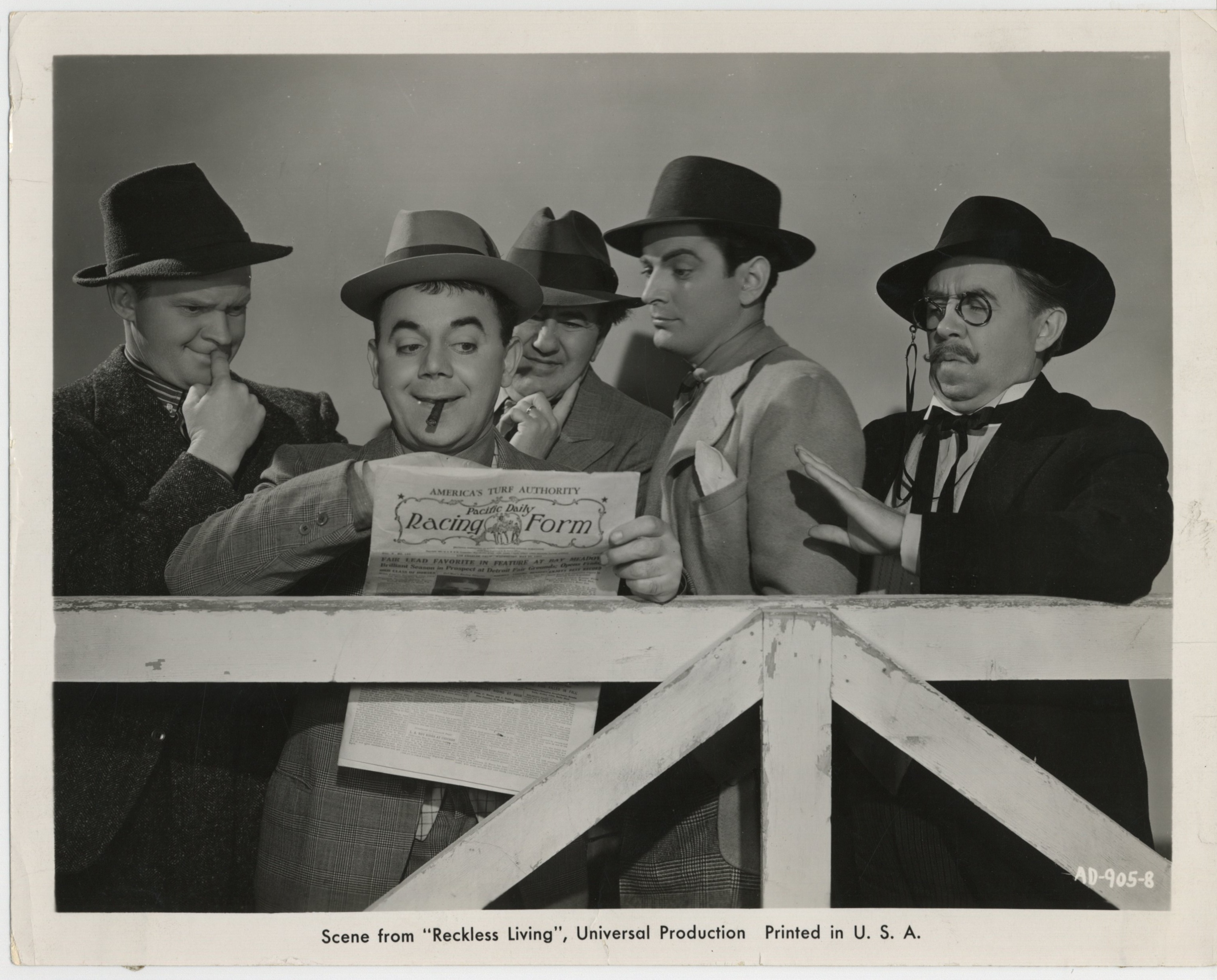 Harlan Briggs, Frank Jenks, Charles Judels, Jimmy Savo, and Robert Wilcox in Reckless Living (1938)