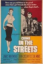 Sal Mineo, John Cassavetes, Denise Alexander, and James Whitmore in Crime in the Streets (1956)