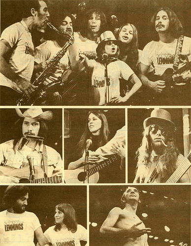 John Belushi, Chevy Chase, Christopher Guest, Garry Goodrow, and Alice Playten at an event for Lemmings (1973)