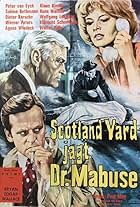 Klaus Kinski, Sabine Bethmann, Werner Peters, Peter van Eyck, and Hans Otto Wendt in Dr. Mabuse vs. Scotland Yard (1963)