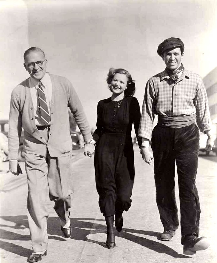 James Stewart, Henry King, and Simone Simon in Seventh Heaven (1937)