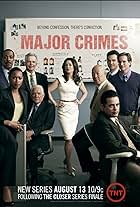 Mary McDonnell, G.W. Bailey, Michael Paul Chan, Raymond Cruz, Tony Denison, Robert Gossett, Jon Tenney, Phillip P. Keene, and Kearran Giovanni in Major Crimes (2012)