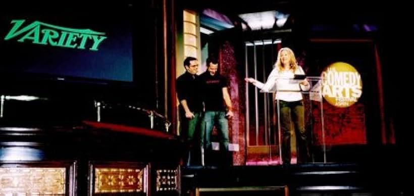 Catherine O'Hara presenting awards Best Director, Phil Price & Best Screenplay, Myles Hainsworth at the US Comedy Arts Festival 2005 in the Film Discovery Program