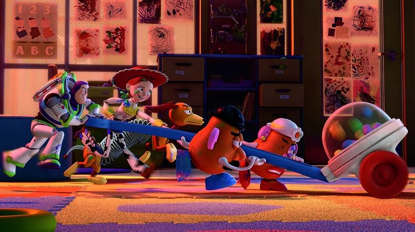 Joan Cusack, Tim Allen, Blake Clark, Estelle Harris, and Don Rickles in Toy Story 3 (2010)