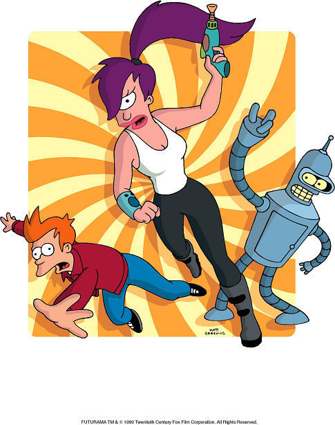 Fry, Leela and Bender on FUTURAMA