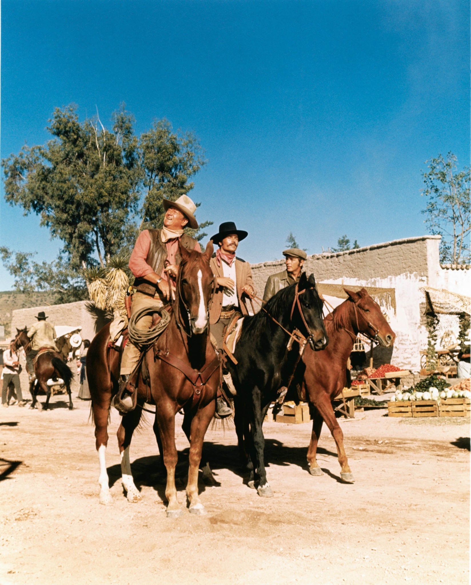 John Wayne, Christopher Mitchum, and Patrick Wayne in Big Jake (1971)