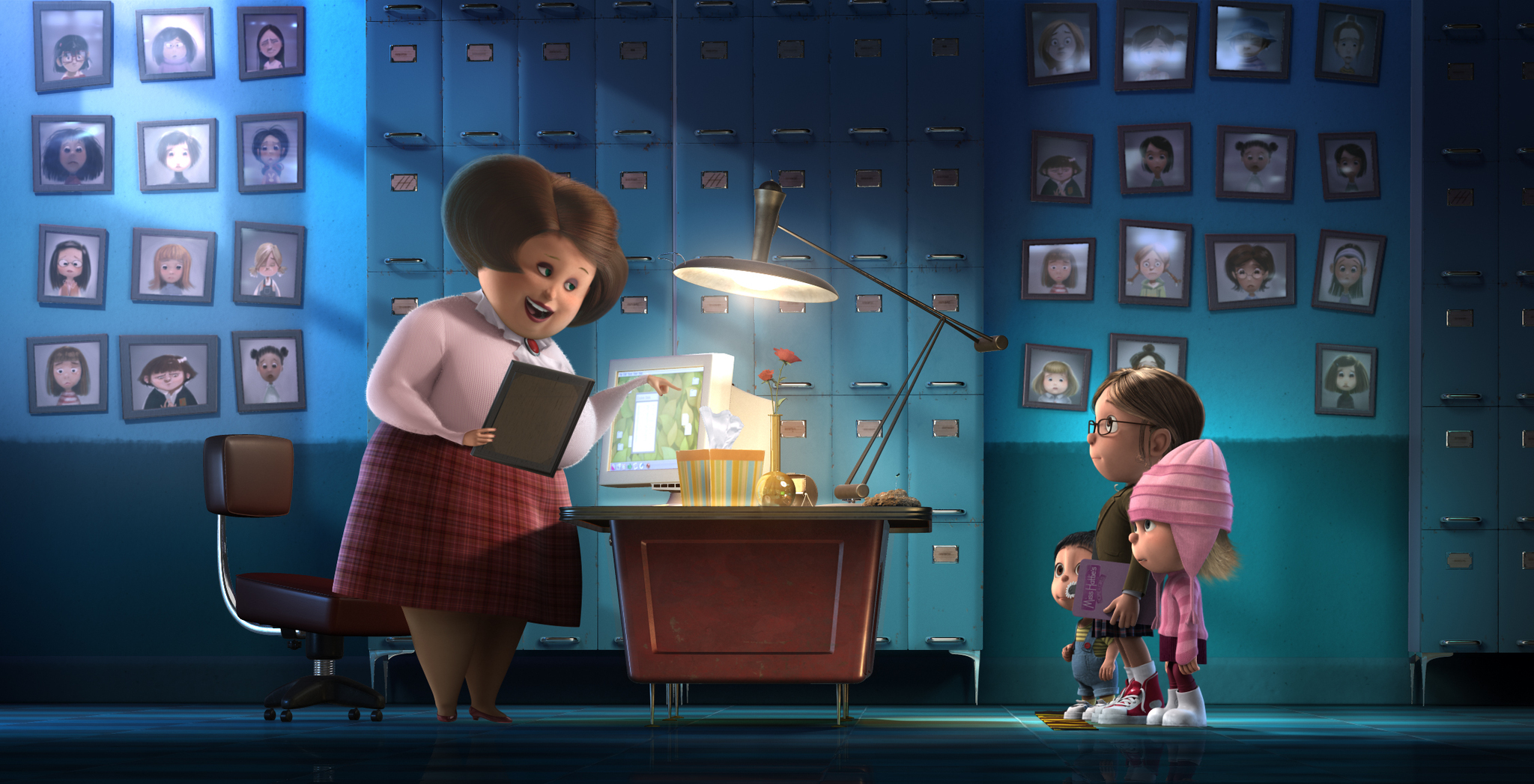 Kristen Wiig, Miranda Cosgrove, Elsie Fisher, and Dana Gaier in Despicable Me (2010)