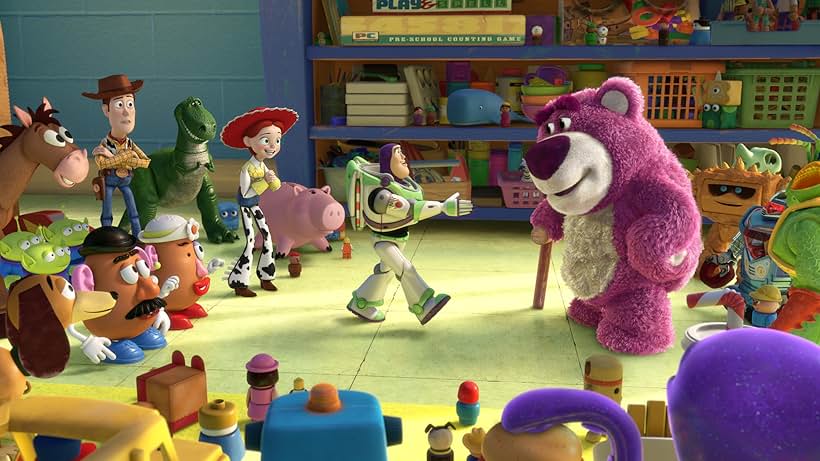 Whoopi Goldberg, Tom Hanks, Joan Cusack, Tim Allen, Ned Beatty, John Ratzenberger, Wallace Shawn, Jack Angel, Blake Clark, John Cygan, Jan Rabson, Estelle Harris, Jeff Pidgeon, Don Rickles, and Frank Welker in Toy Story 3 (2010)