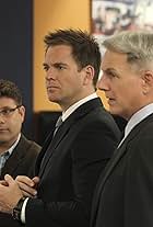 Sean Astin, Mark Harmon, and Michael Weatherly in NCIS (2003)