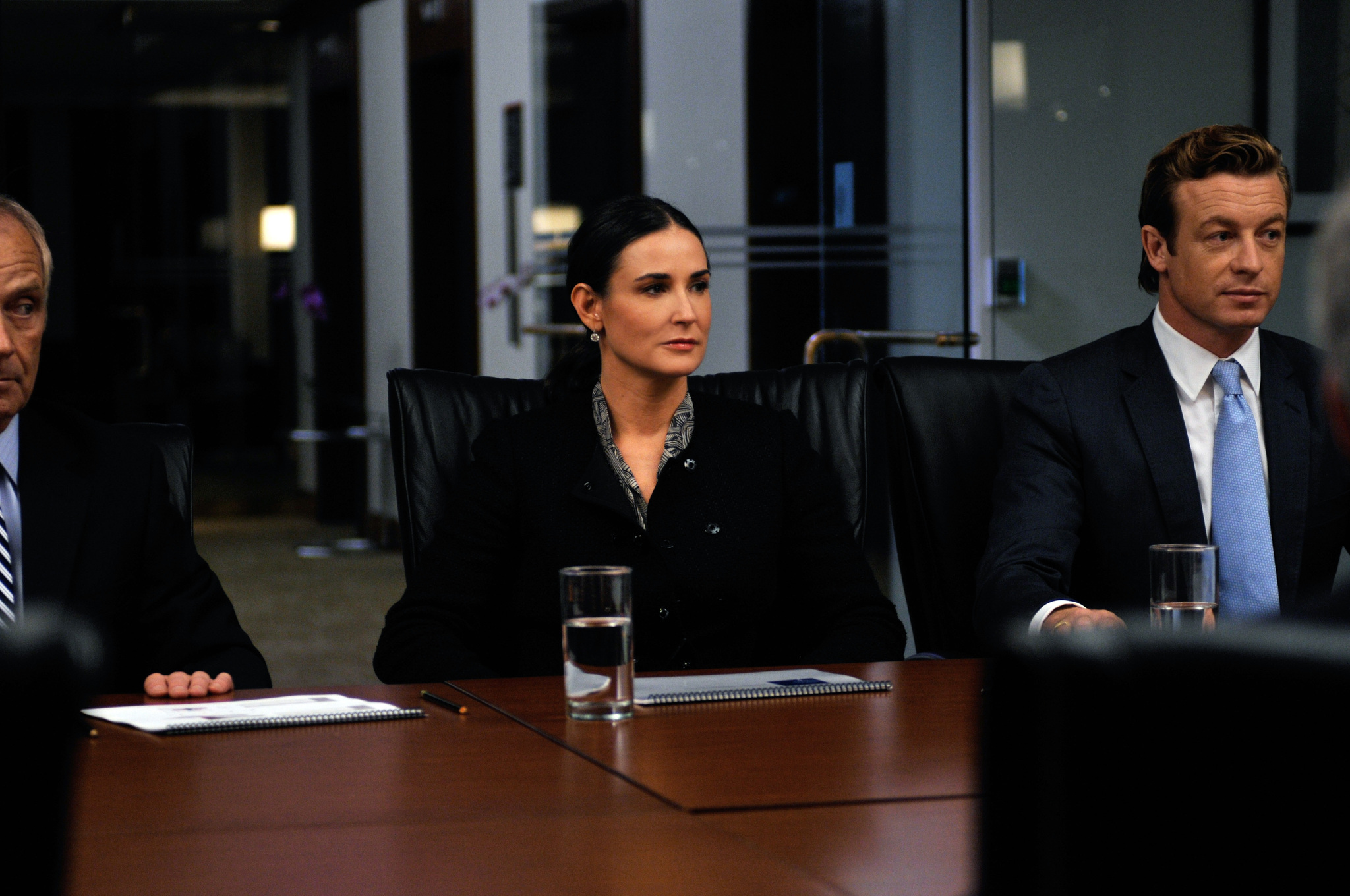 Demi Moore and Simon Baker in Margin Call (2011)