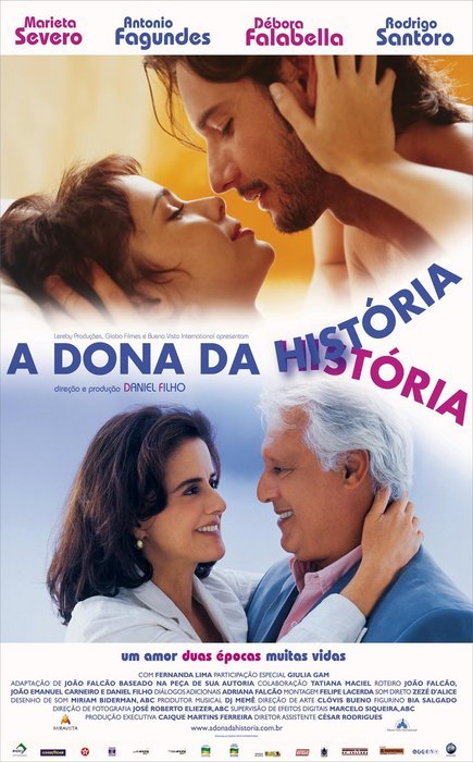 Antônio Fagundes, Débora Falabella, Rodrigo Santoro, and Marieta Severo in A Dona da História (2004)