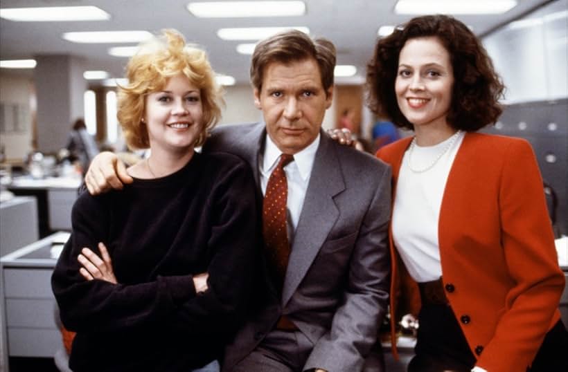 Harrison Ford, Sigourney Weaver, and Melanie Griffith in Working Girl (1988)