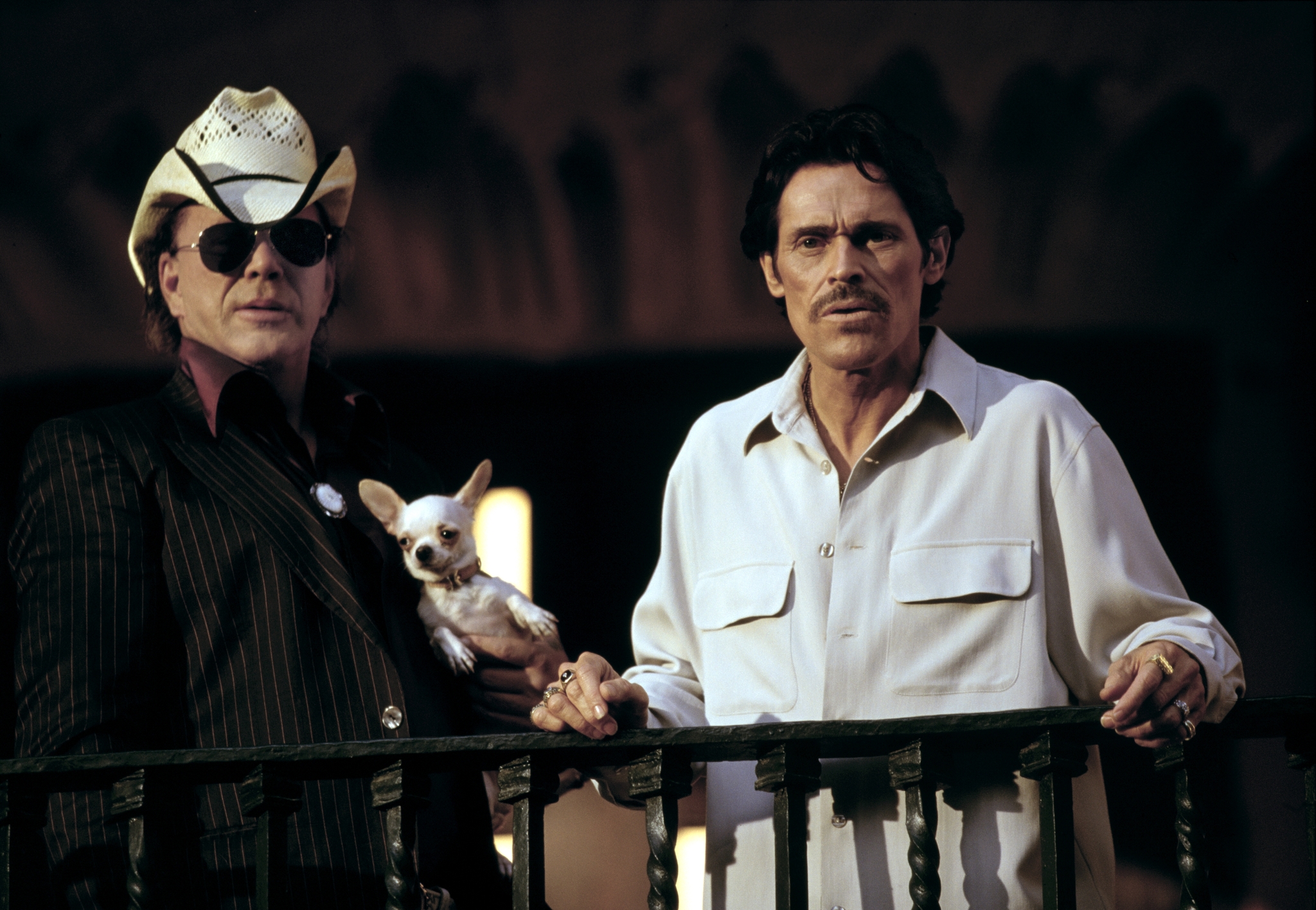 Willem Dafoe and Mickey Rourke in Once Upon a Time in Mexico (2003)