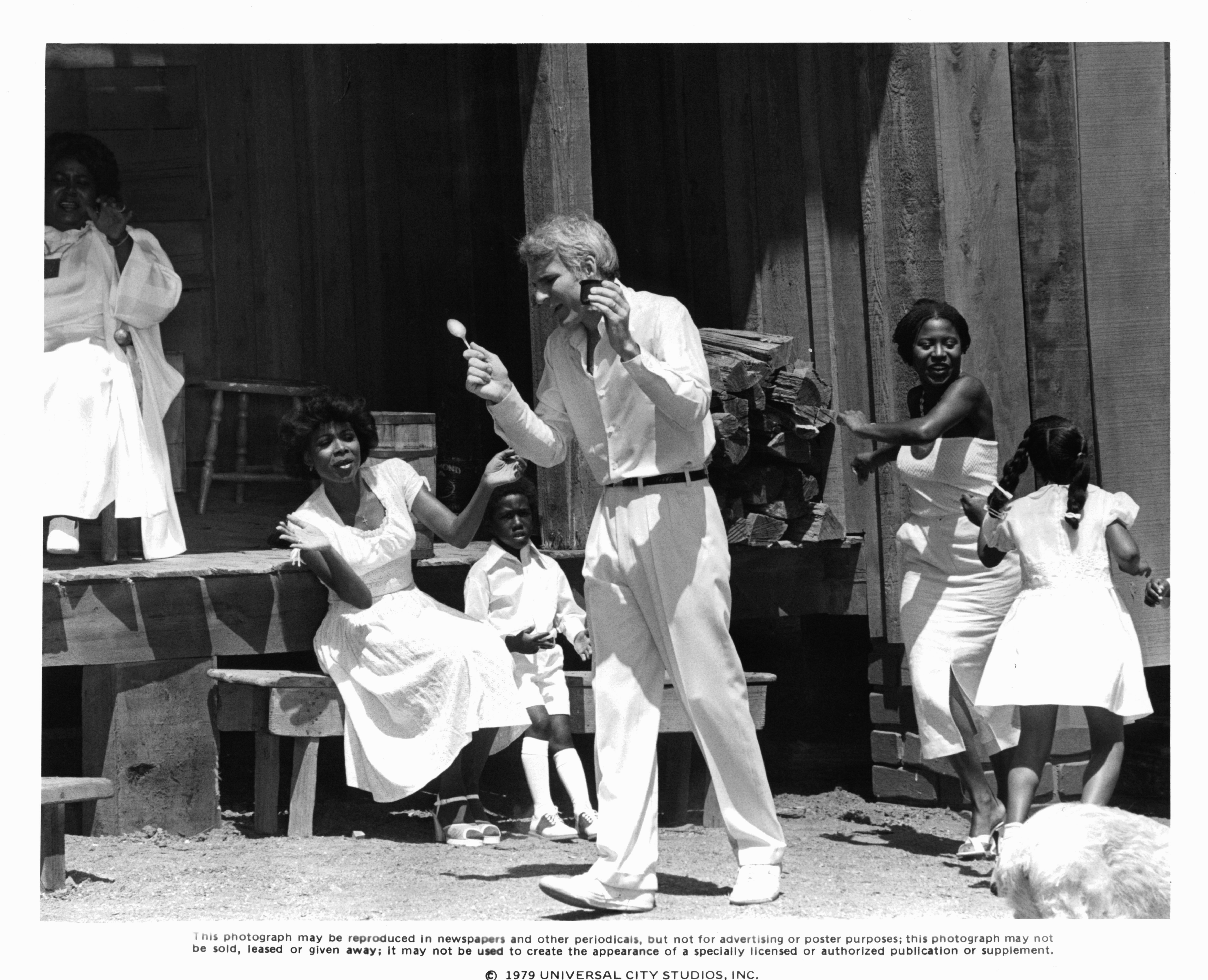 Steve Martin, Mabel King, and Renn Woods in The Jerk (1979)