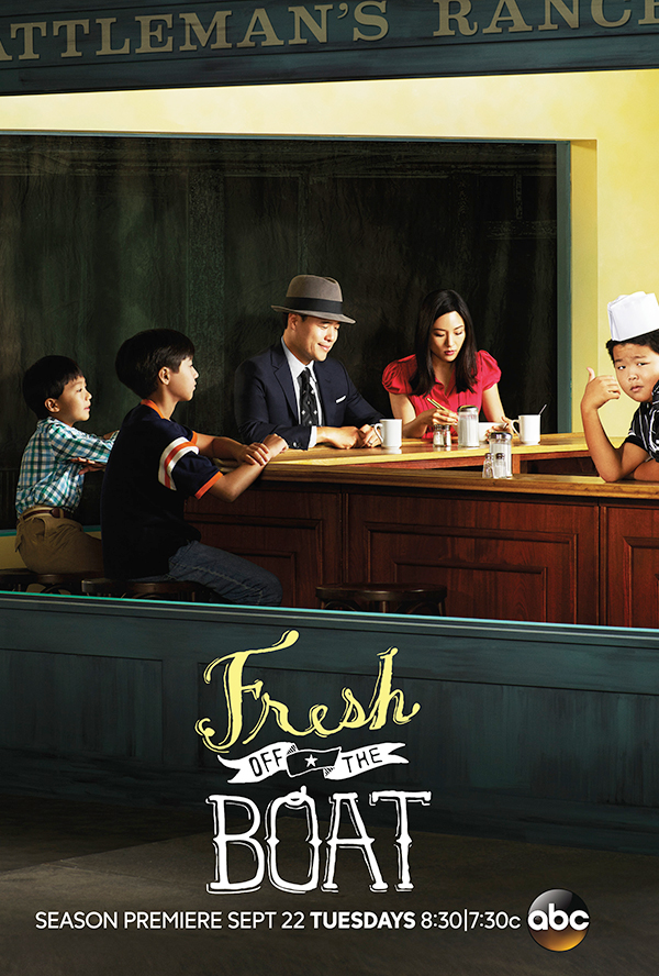 Randall Park, Constance Wu, Forrest Wheeler, Ian Chen, and Hudson Yang in Fresh Off the Boat (2015)