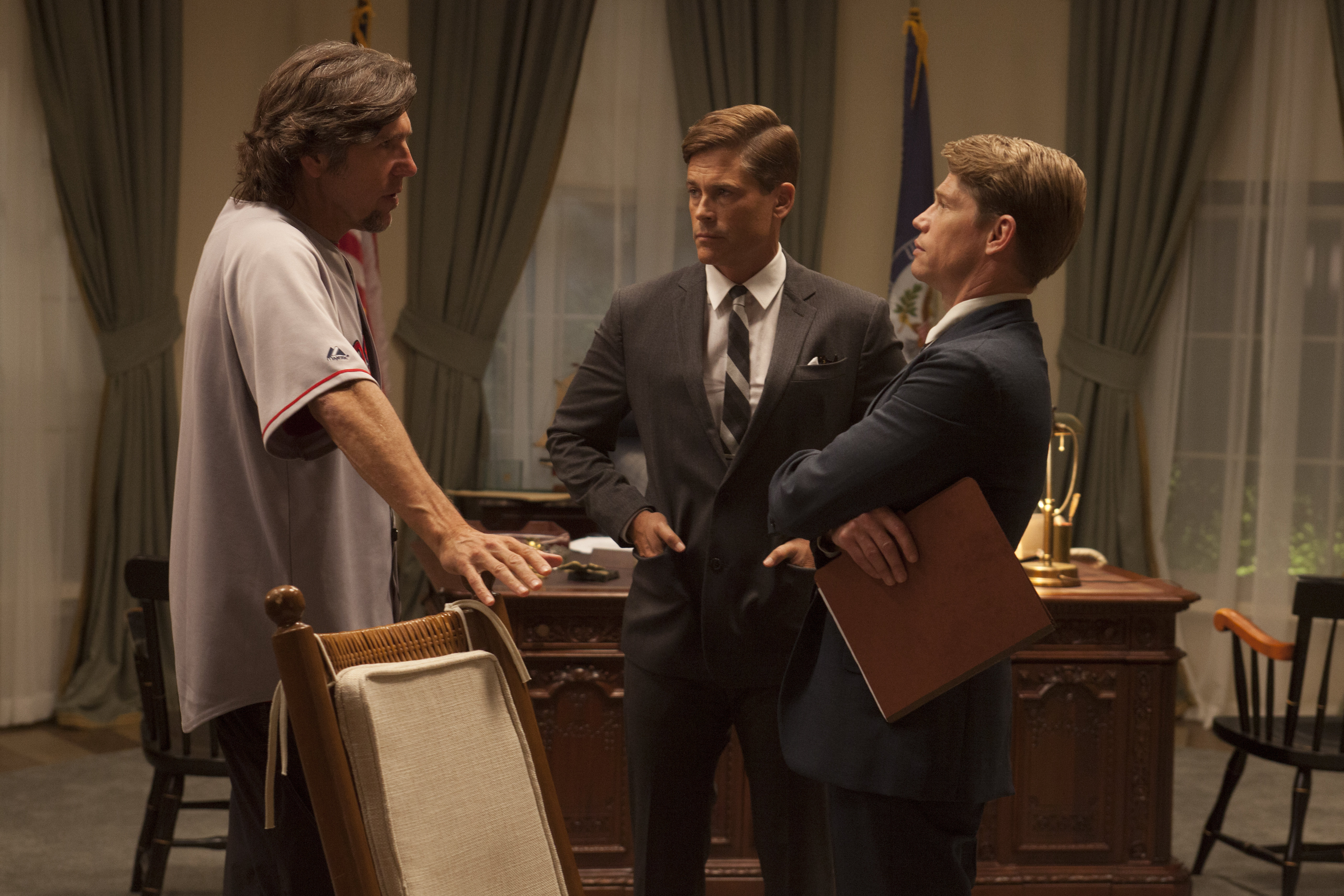 Rob Lowe, Jack Noseworthy, and Nelson McCormick in Killing Kennedy (2013)