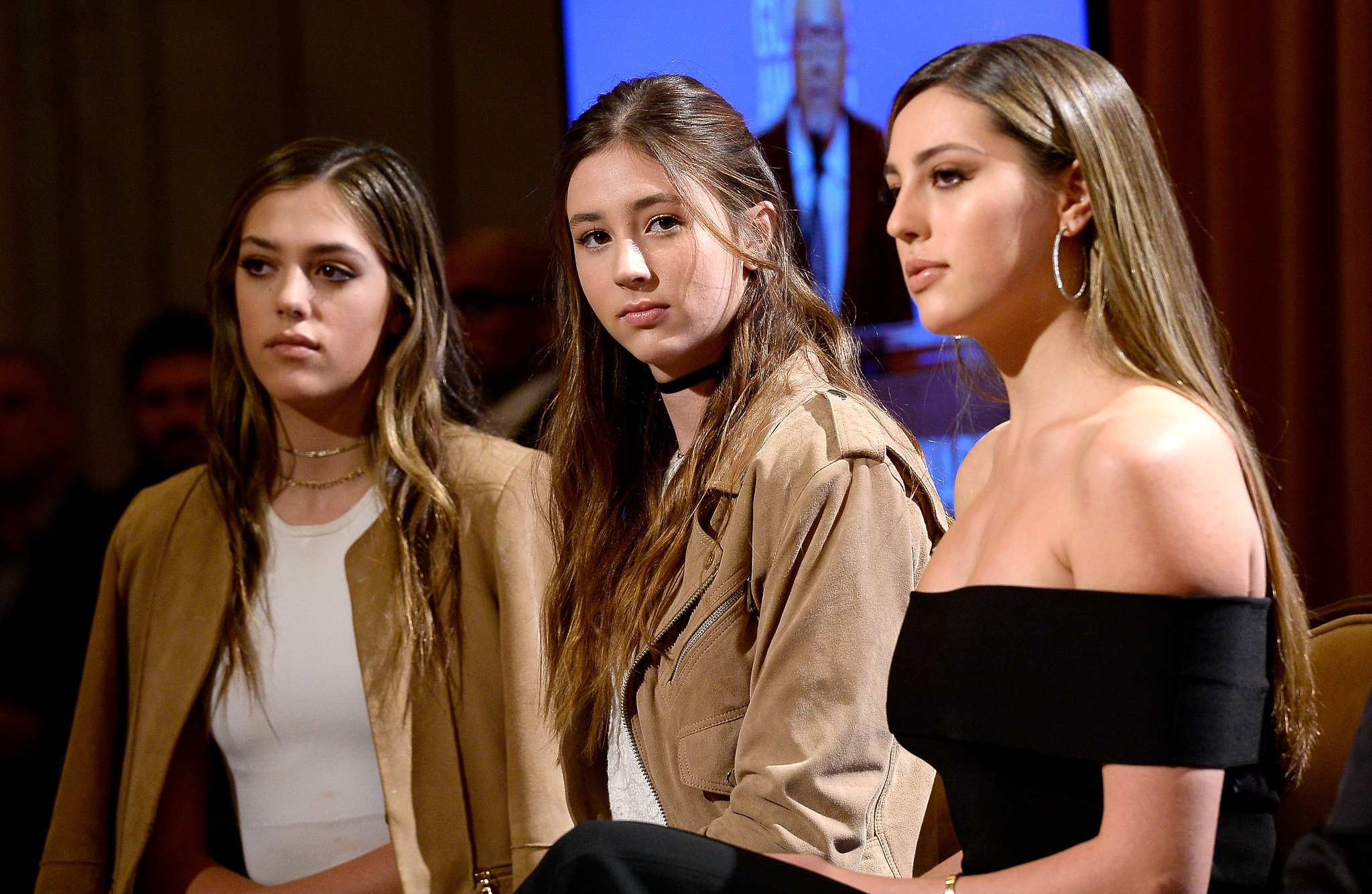 Sophia Rose Stallone, Sistine Rose Stallone, and Scarlet Rose Stallone at an event for 73rd Golden Globe Awards (2016)