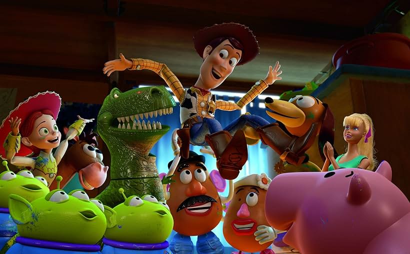 Tom Hanks, Joan Cusack, John Ratzenberger, Wallace Shawn, Jodi Benson, Blake Clark, Estelle Harris, Don Rickles, and Frank Welker in Toy Story 3 (2010)