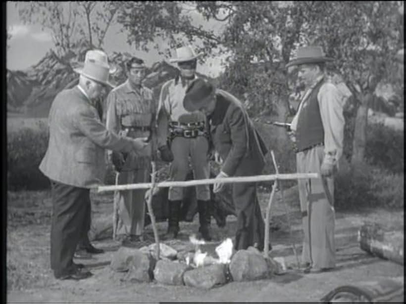 Harry Cheshire, John Hart, David McMahon, Hayden Rorke, and Jay Silverheels in The Lone Ranger (1949)