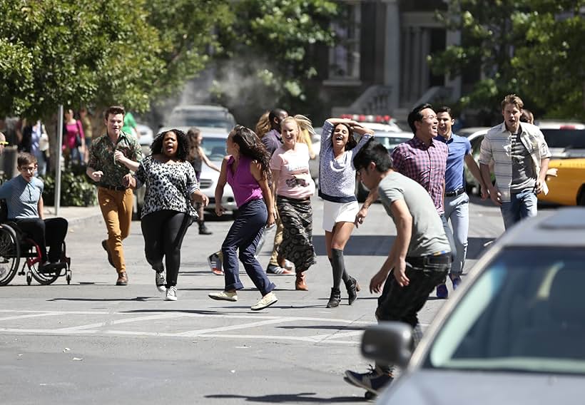 Lea Michele, Darren Criss, Kevin McHale, Chris Colfer, Amber Riley, Chord Overstreet, and Heather Elizabeth Morris in Glee (2009)