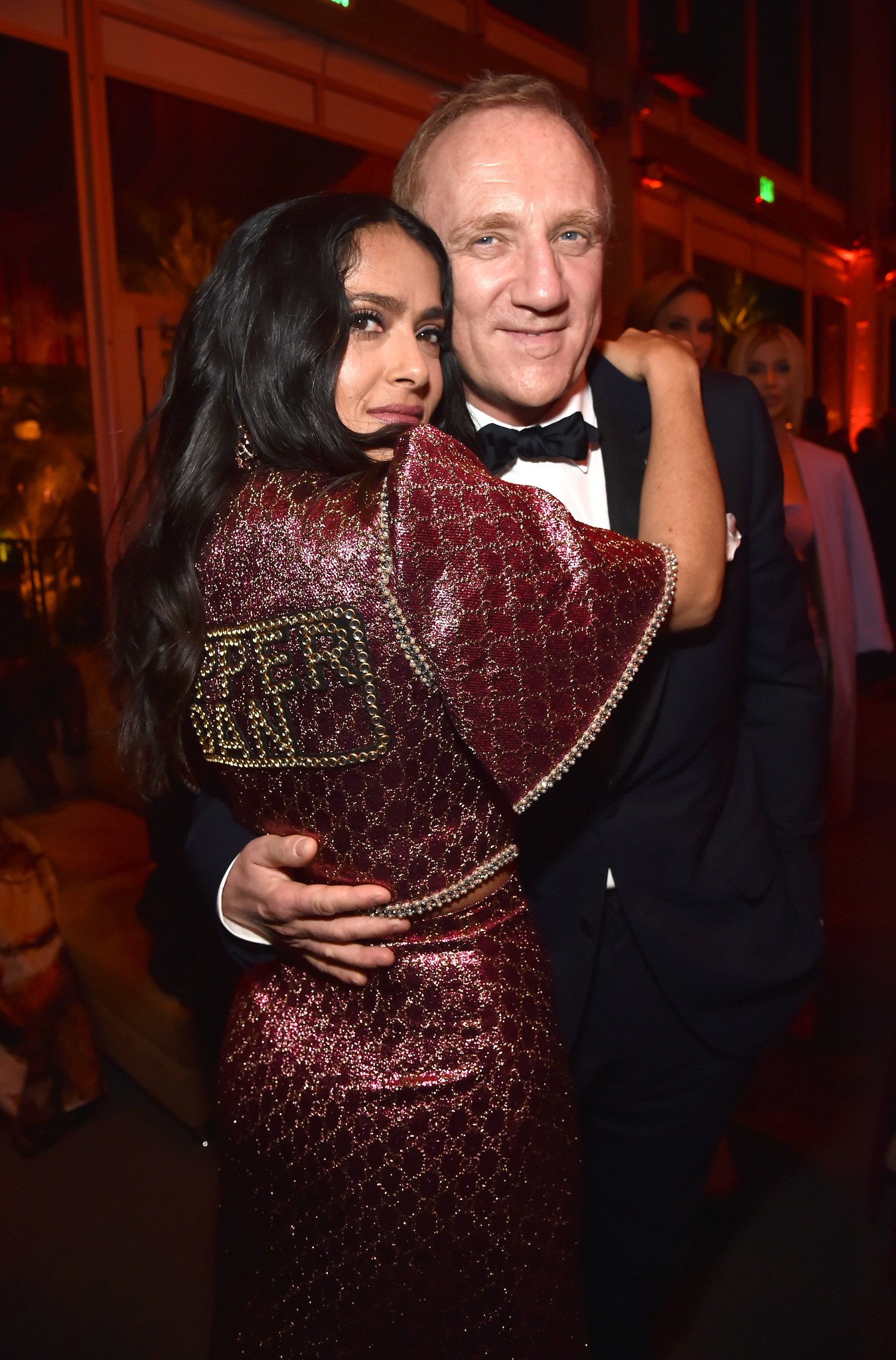 Salma Hayek Pinault and Francois-Henri Pinaul attend the 2018 Vanity Fair Oscar Party.