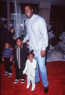 Magic Johnson at an event for Beauty and the Beast: The Enchanted Christmas (1997)