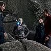 Simon Pegg, Anton Yelchin, Sofia Boutella, and Chris Pine in Star Trek Beyond (2016)