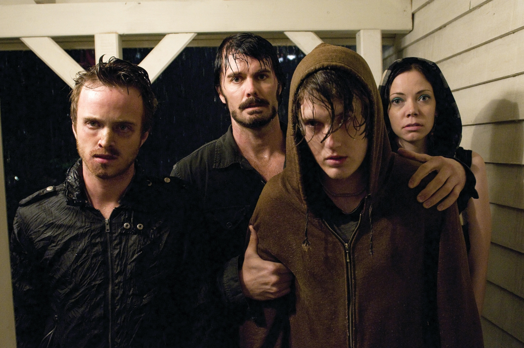 Spencer Treat Clark, Garret Dillahunt, Aaron Paul, and Riki Lindhome in The Last House on the Left (2009)