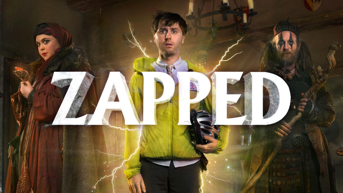 James Buckley, Paul Kaye, and Sharon Rooney in Zapped (2016)