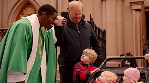 Jim Gaffigan, Tongayi Chirisa, Caitlin Moeller, Cameron Seely, and Wolfgang Jackson Lacz in Superdad (2015)