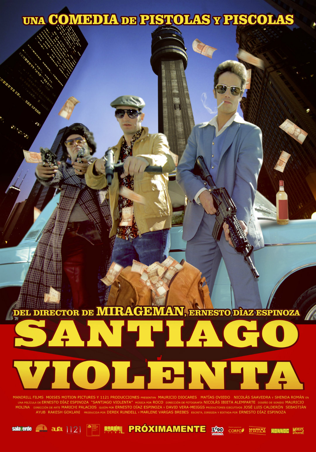 Matías Oviedo, Nicolás Saavedra, and Mauricio Diocares in Santiago Violenta (2014)