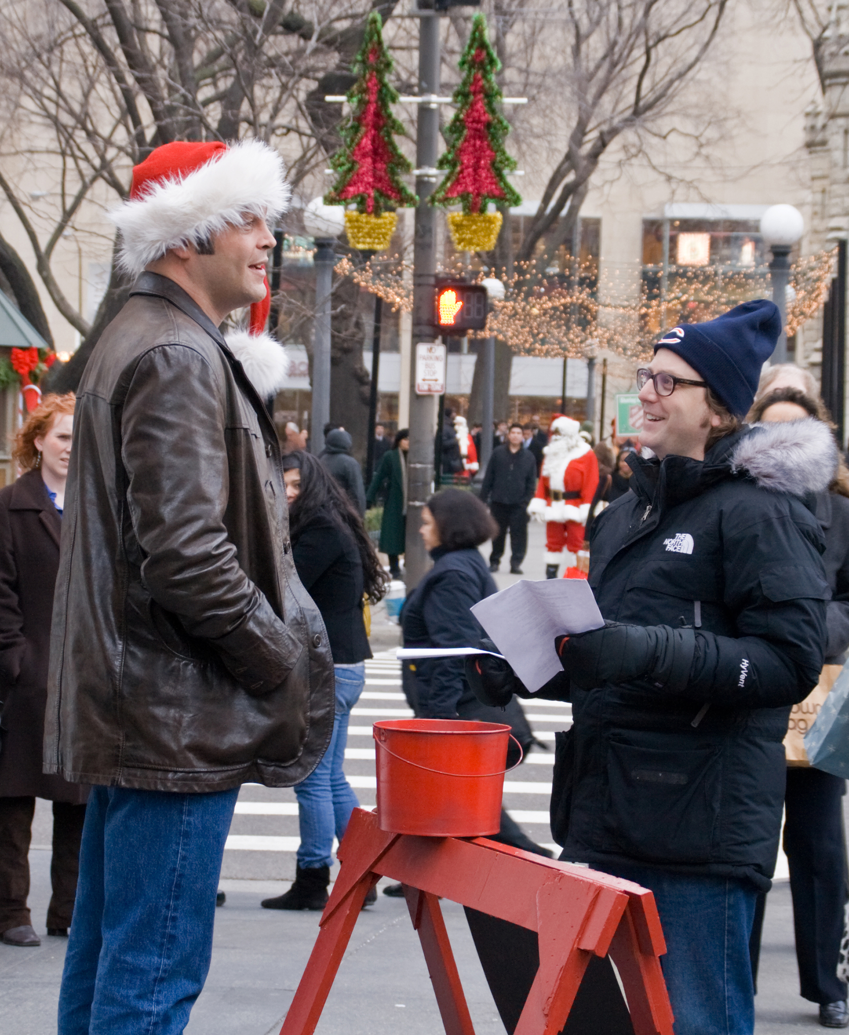 Vince Vaughn and David Dobkin in Fred Claus (2007)