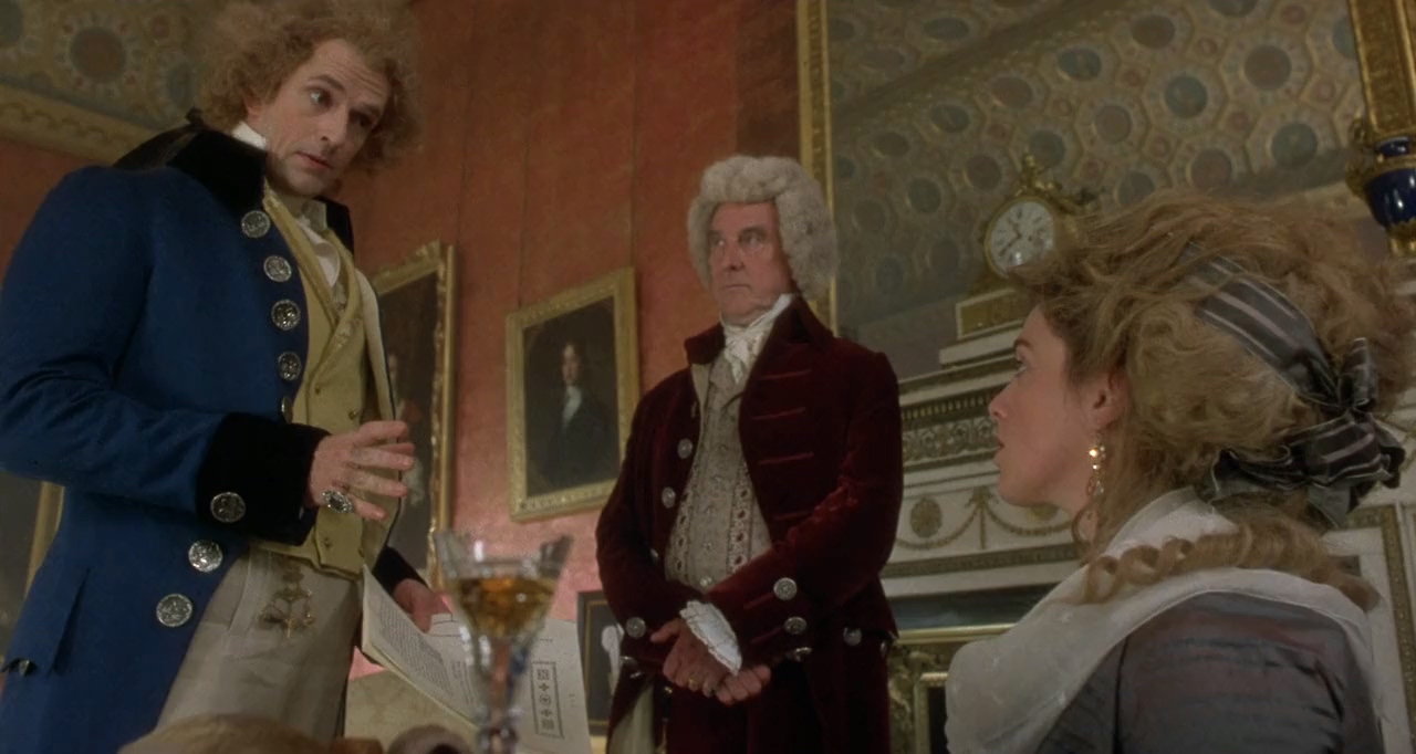 Rupert Everett, Caroline Harker, and John Wood in The Madness of King George (1994)