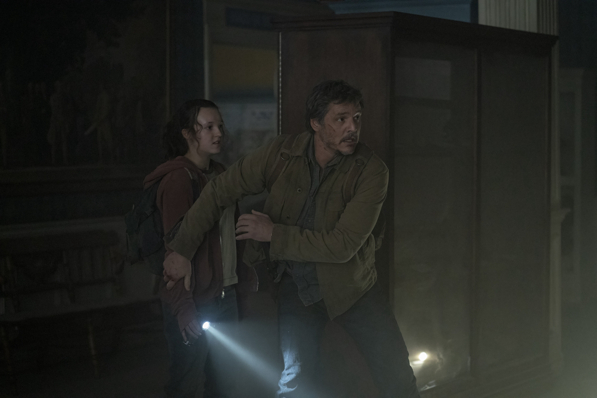 Pedro Pascal and Bella Ramsey in Infected (2023)