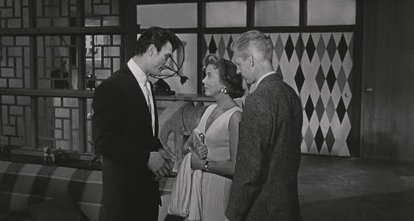 Jack Palance, Wesley Addy, and Ida Lupino in The Big Knife (1955)