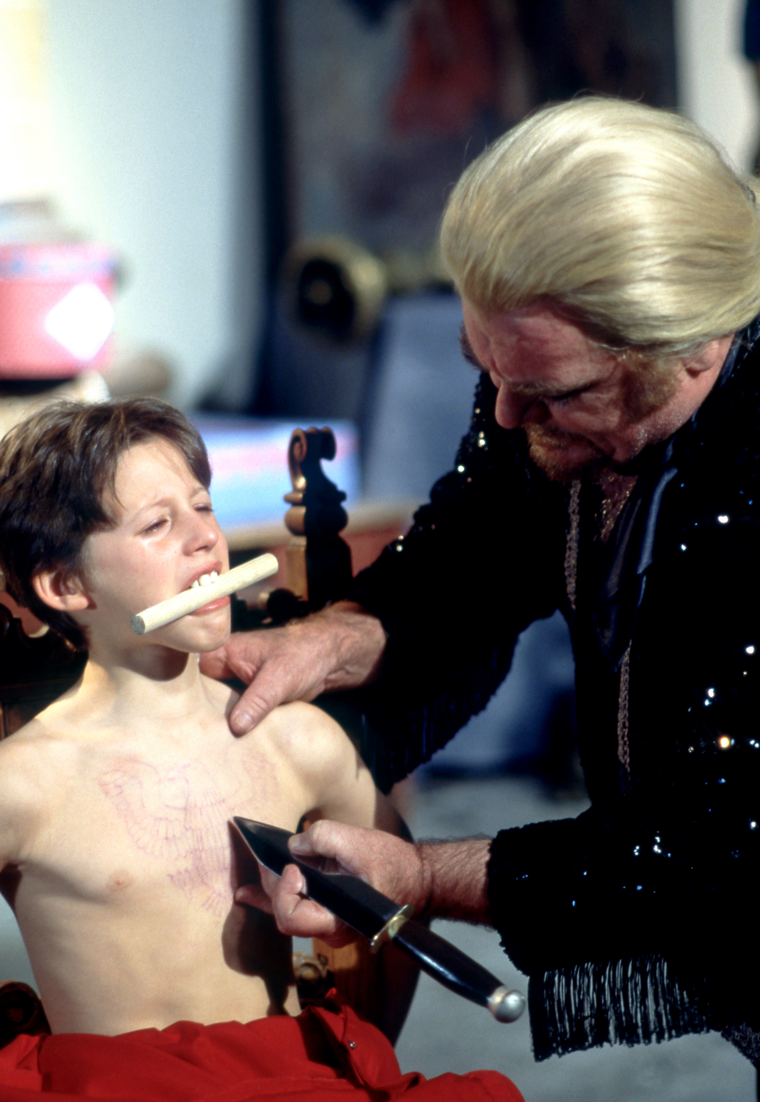 Adan Jodorowsky and Guy Stockwell in Santa Sangre (1989)