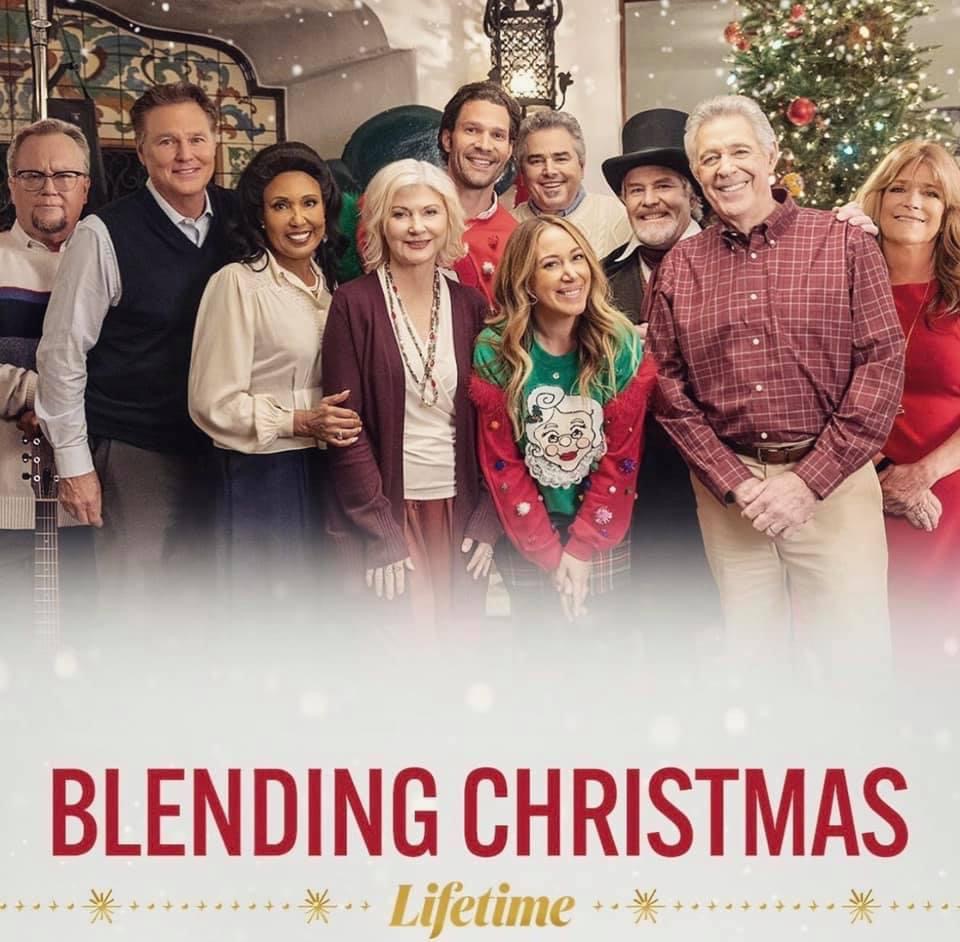 Susan Olsen, Beth Broderick, Haylie Duff, Greg Evigan, Telma Hopkins, Christopher Knight, Mike Lookinland, Robbie Rist, Barry Williams, and Aaron O'Connell in Blending Christmas (2021)