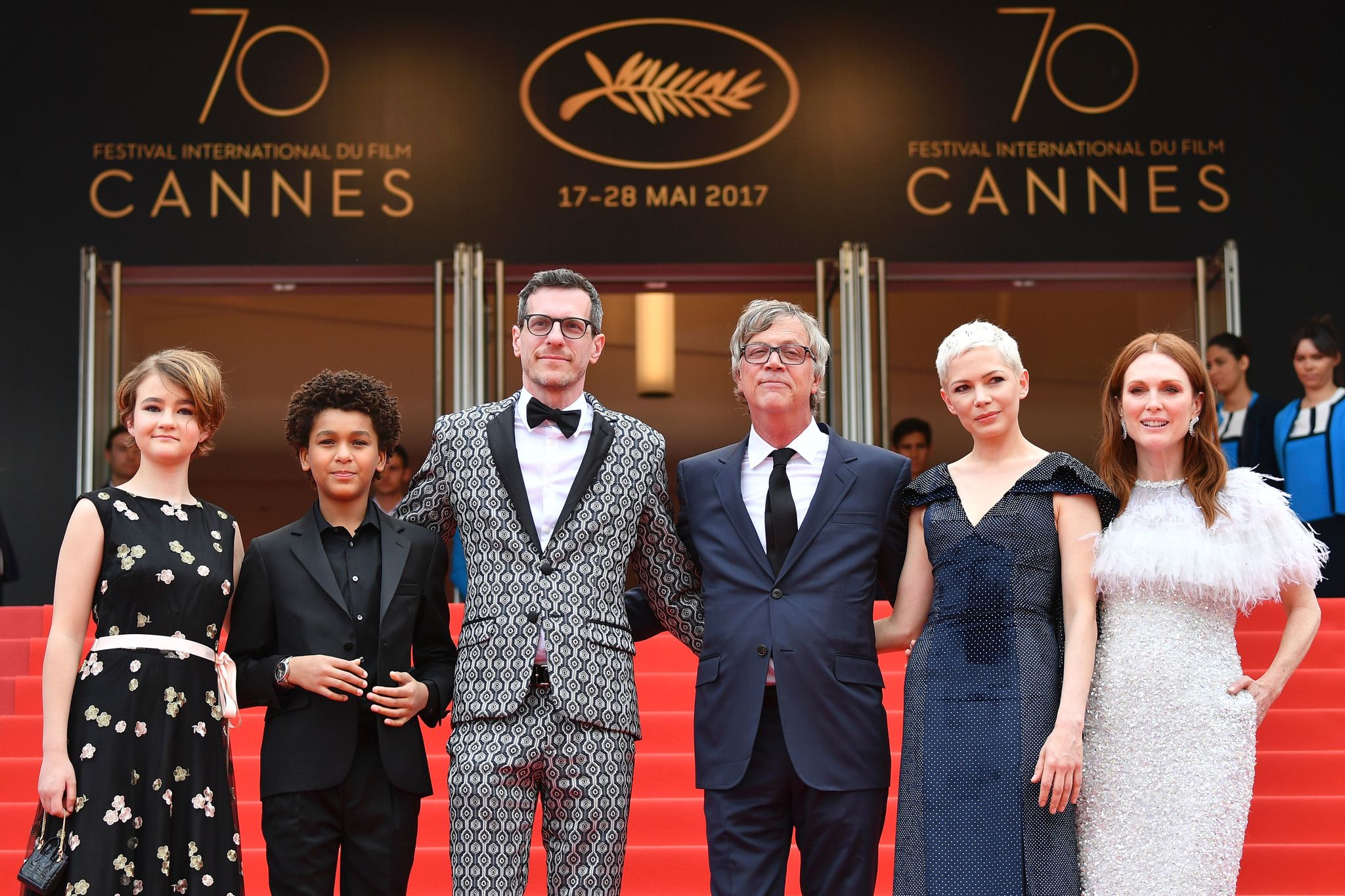 Julianne Moore, Todd Haynes, Michelle Williams, Brian Selznick, Jaden Michael, and Millicent Simmonds at an event for Wonderstruck (2017)