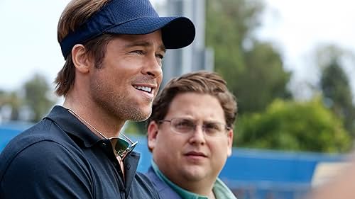 Brad Pitt and Jonah Hill in Moneyball (2011)