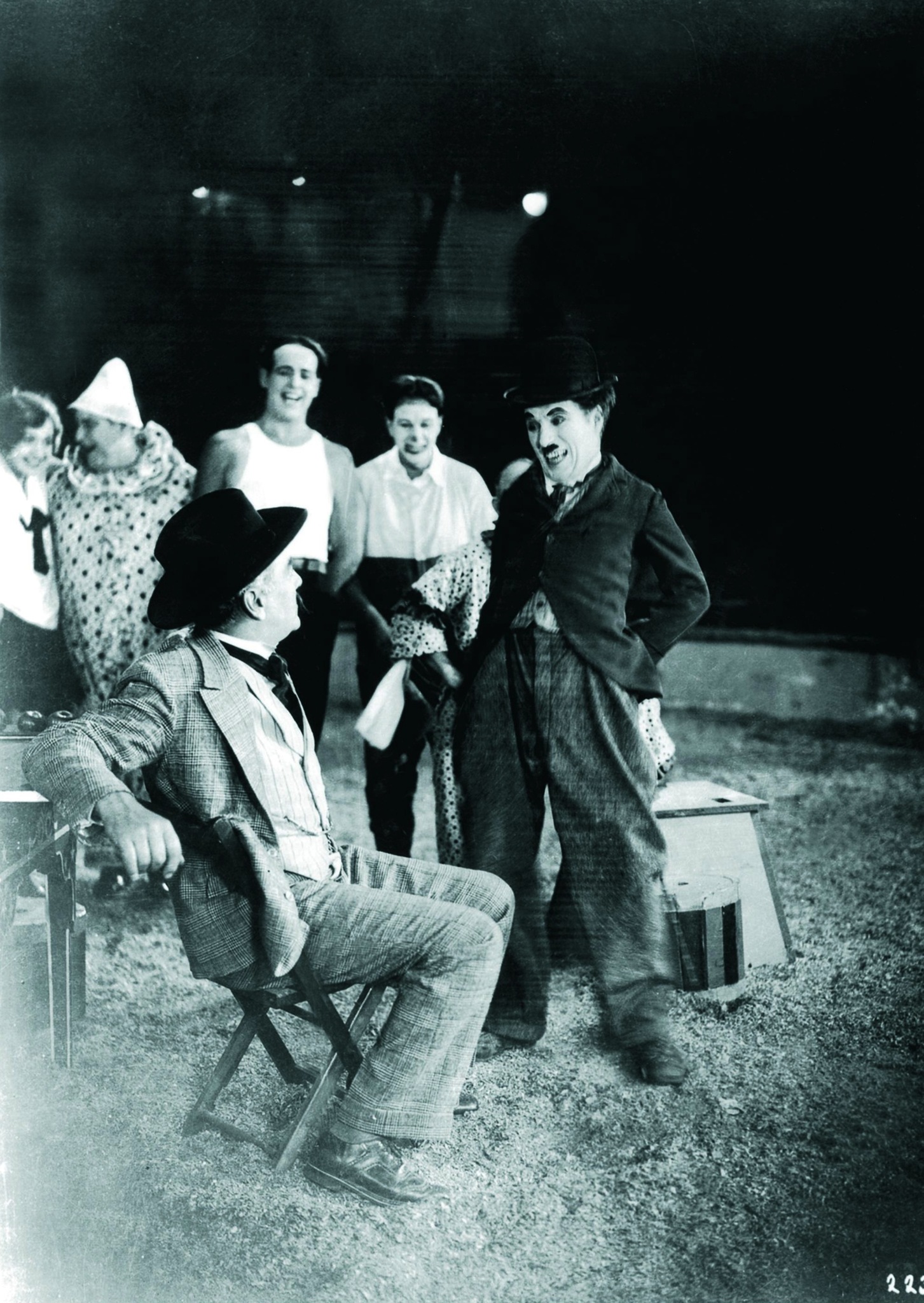 Charles Chaplin, Henry Bergman, Harry Crocker, Al Ernest Garcia, and Merna Kennedy in The Circus (1928)