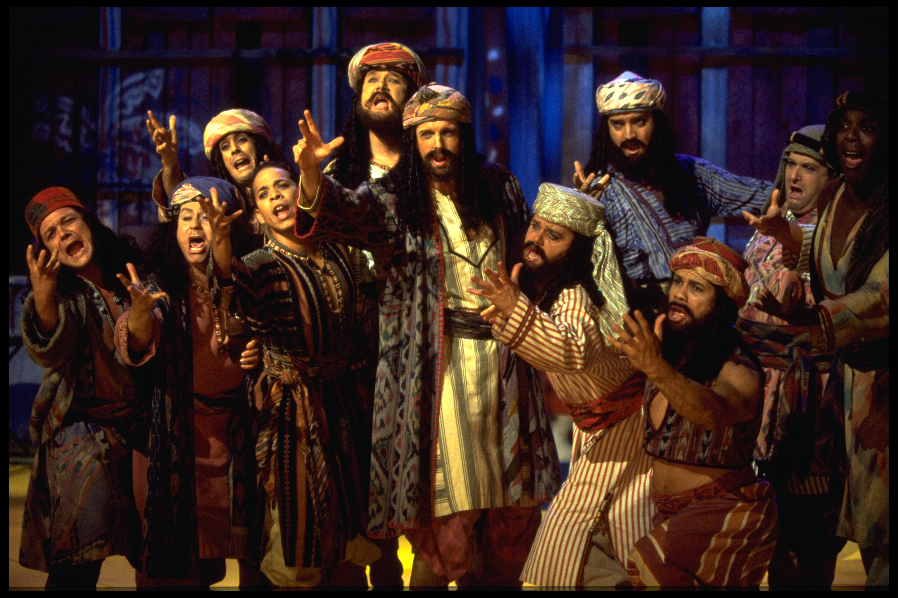 Jeff Blumenkrantz, Martin Callaghan, Peter Challis, Patrick Clancy, Nicholas Colicos, Shaun Henson, David J. Higgins, Gerry McIntyre, Michael Small, Sebastien Torkia, and Nick Holmes in Joseph and the Amazing Technicolor Dreamcoat (1999)